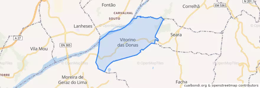 Mapa de ubicacion de Vitorino das Donas.