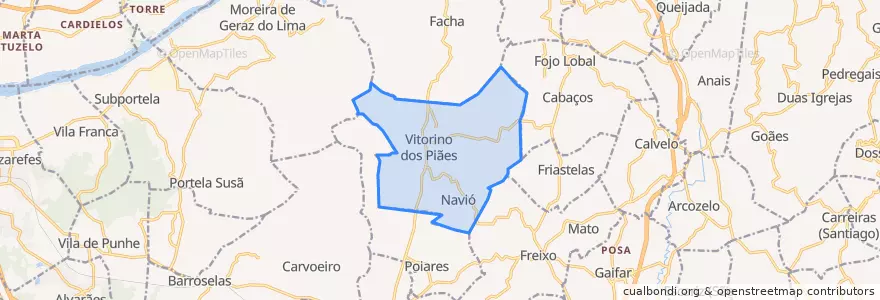 Mapa de ubicacion de Navió e Vitorino dos Piães.