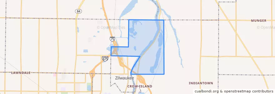 Mapa de ubicacion de Zilwaukee Township.