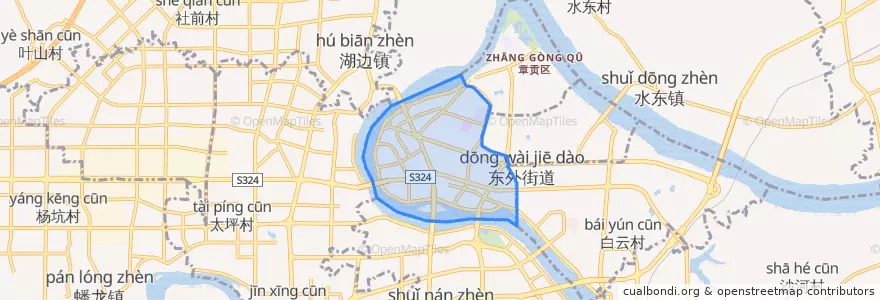 Mapa de ubicacion de 南外街道.