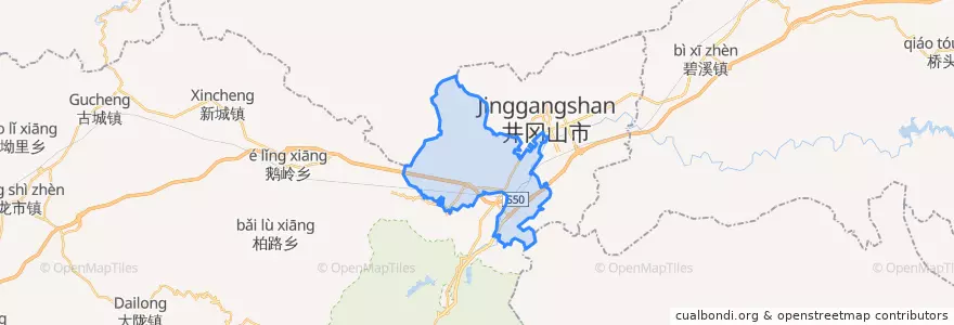 Mapa de ubicacion de 厦坪镇.