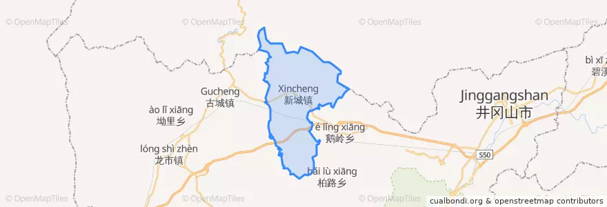 Mapa de ubicacion de 新城镇.