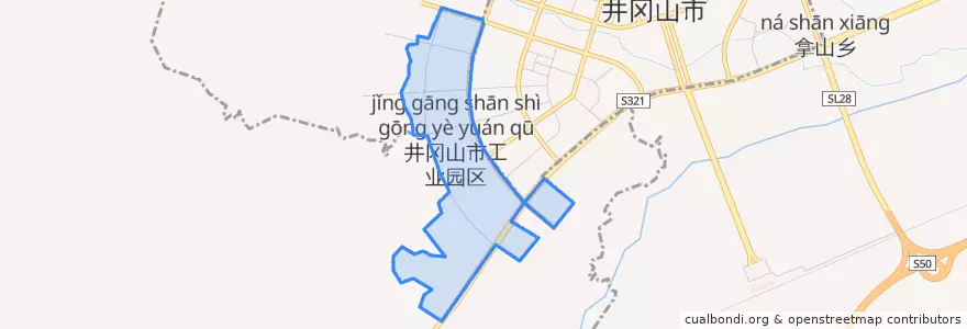 Mapa de ubicacion de 井冈山市工业园区.
