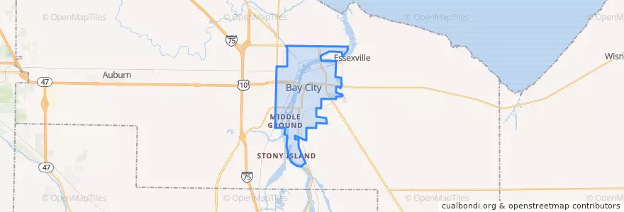 Mapa de ubicacion de City of Bay City.