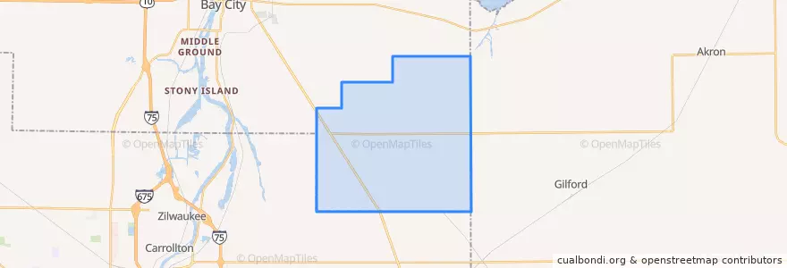 Mapa de ubicacion de Merritt Township.