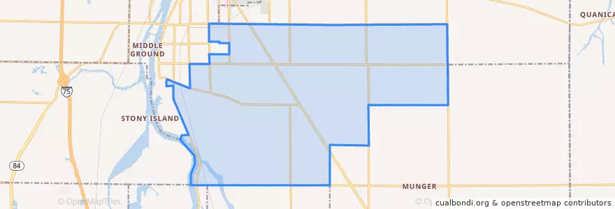 Mapa de ubicacion de Portsmouth Township.