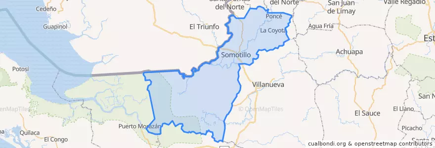 Mapa de ubicacion de Somotillo (Municipio).