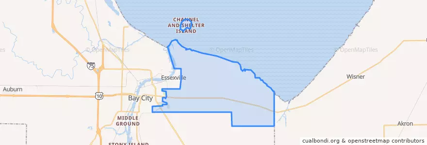 Mapa de ubicacion de Hampton Charter Township.