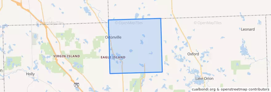 Mapa de ubicacion de Brandon Township.