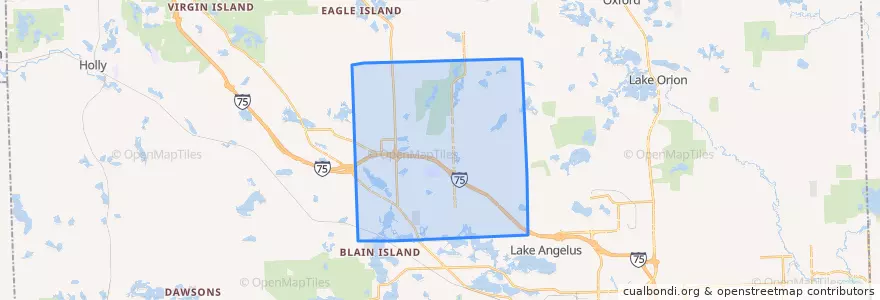 Mapa de ubicacion de Independence Township.