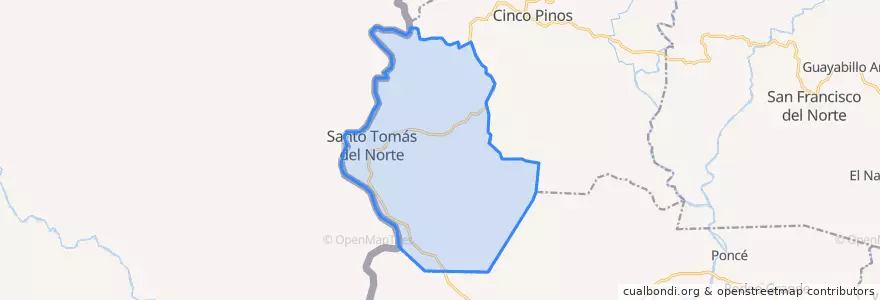 Mapa de ubicacion de Santo Tomás del Norte (Municipio).