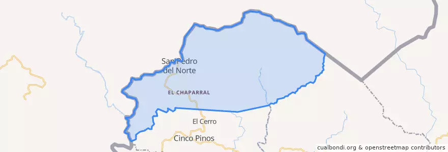 Mapa de ubicacion de San Pedro del Norte (Municipio).