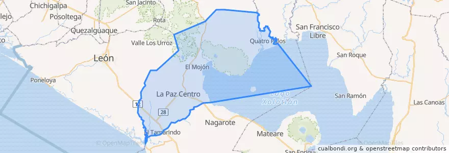 Mapa de ubicacion de La Paz Centro (Municipio).