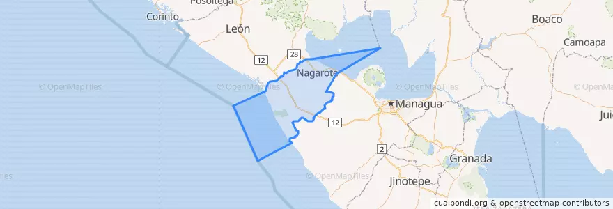 Mapa de ubicacion de Nagarote (Municipio).