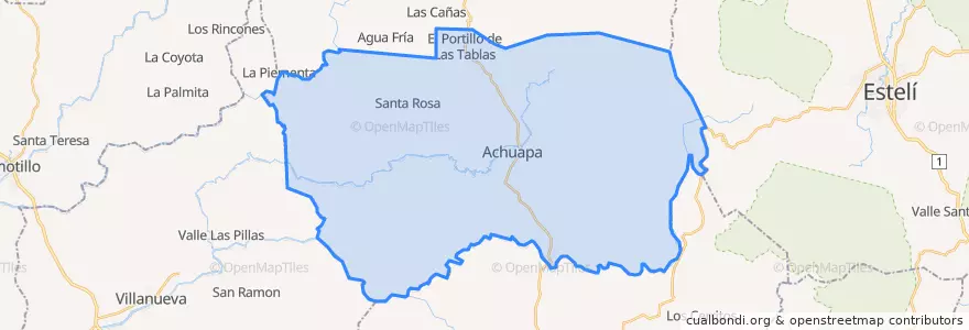 Mapa de ubicacion de Achuapa (Municipio).