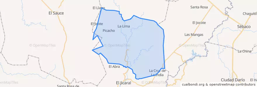 Mapa de ubicacion de Santa Rosa del Peñón (Municipio).