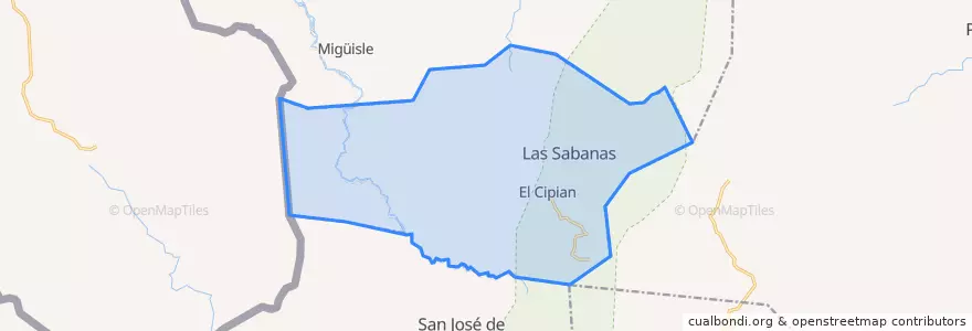 Mapa de ubicacion de Las Sabana (Municipio).