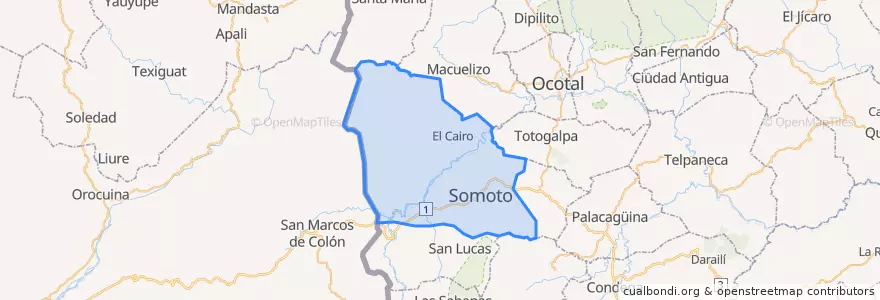 Mapa de ubicacion de Somoto (Municipio).