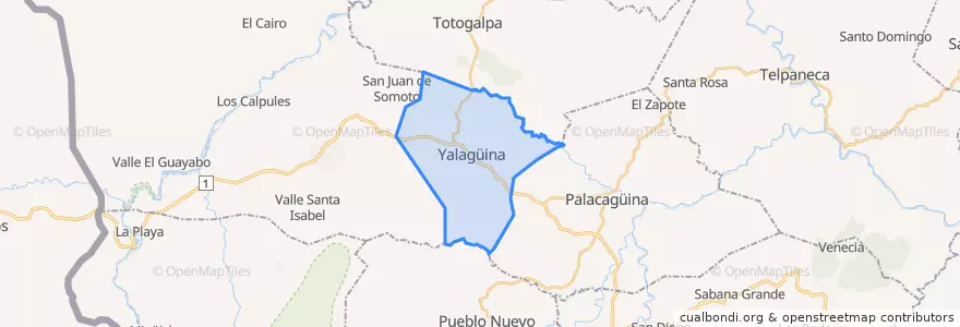 Mapa de ubicacion de Yalagüina (Municipio).