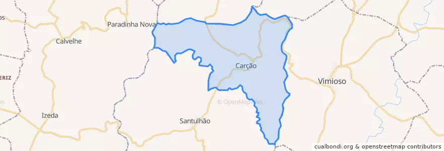Mapa de ubicacion de Carção.