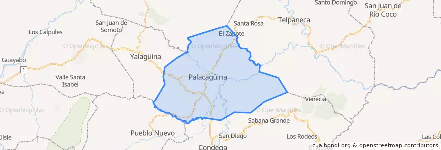 Mapa de ubicacion de Palacagüina (Municipio).
