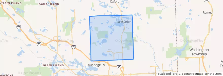 Mapa de ubicacion de Orion Township.