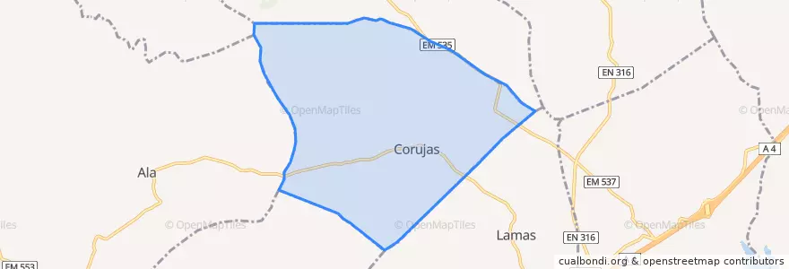Mapa de ubicacion de Corujas.