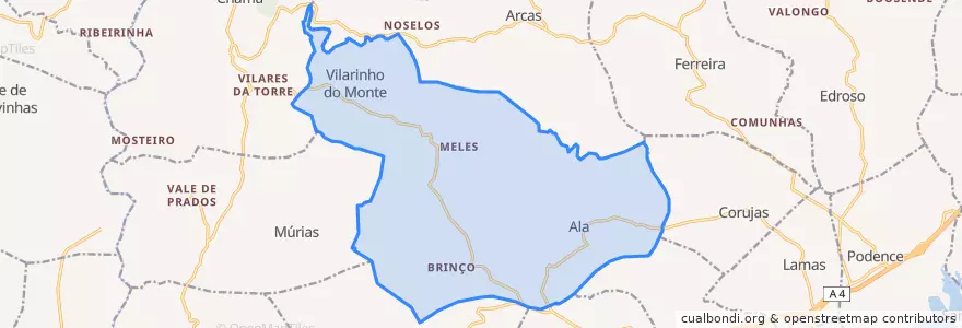 Mapa de ubicacion de Ala e Vilarinho do Monte.