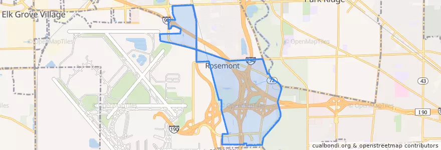 Mapa de ubicacion de Rosemont.