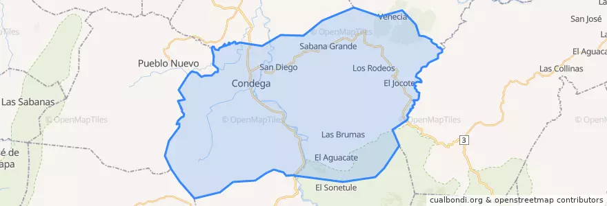 Mapa de ubicacion de Condega (Municipio).
