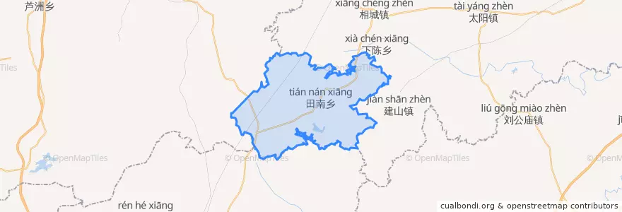 Mapa de ubicacion de 田南镇.