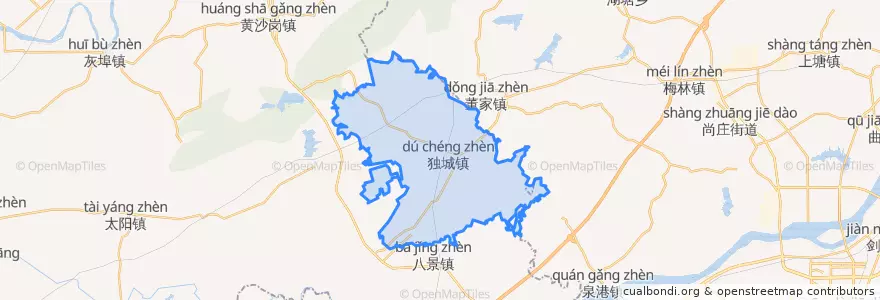 Mapa de ubicacion de 独城镇.