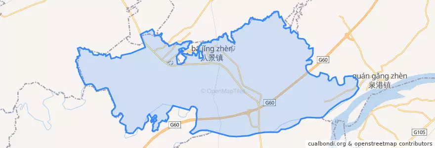Mapa de ubicacion de 八景镇.