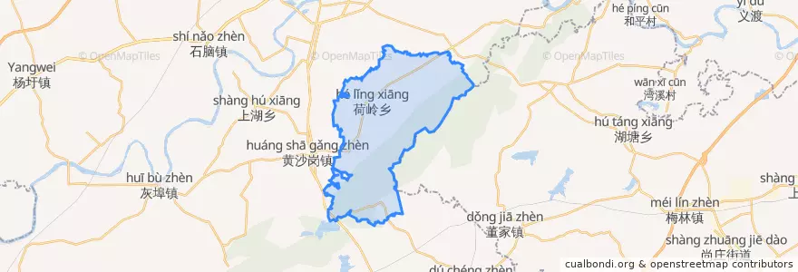 Mapa de ubicacion de 荷岭镇.