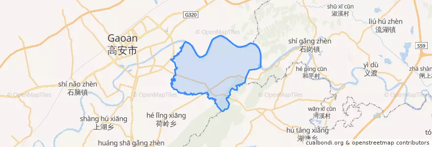 Mapa de ubicacion de 蓝坊镇.