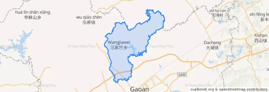 Mapa de ubicacion de 汪家圩乡.