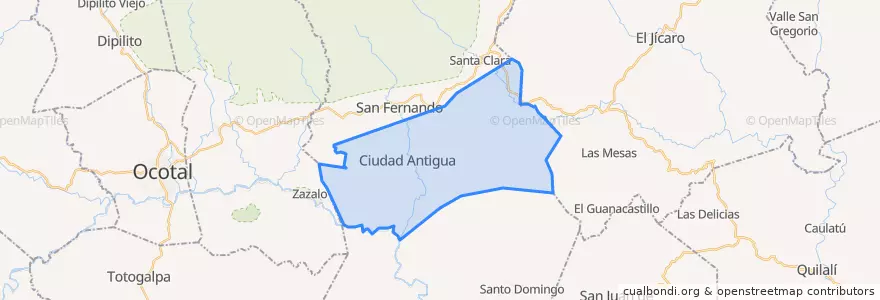 Mapa de ubicacion de Ciudad Antigua (Municipio).