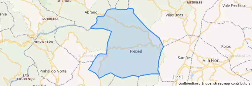 Mapa de ubicacion de Freixiel.