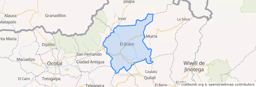 Mapa de ubicacion de El Jícaro (Municipio).