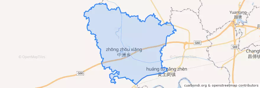 Mapa de ubicacion de 中洲乡.