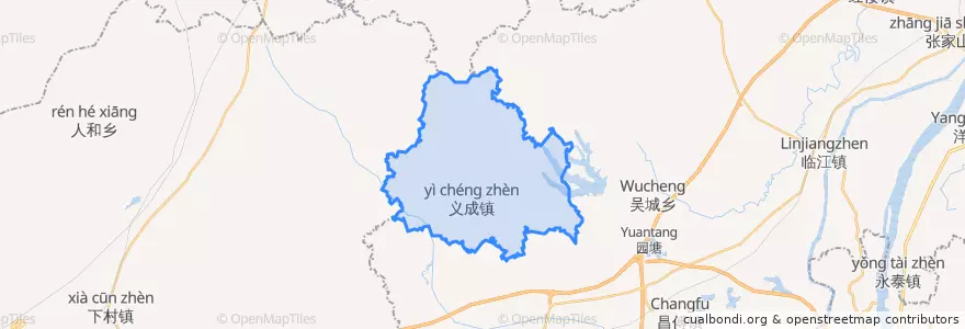 Mapa de ubicacion de 义成镇.