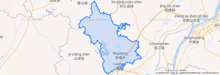 Mapa de ubicacion de 吴城乡.