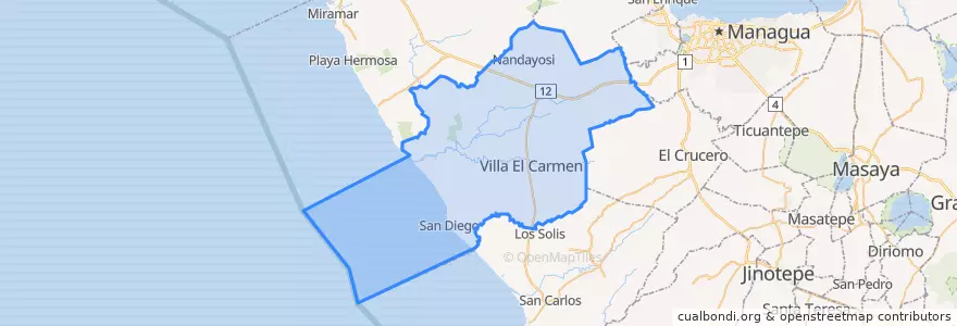 Mapa de ubicacion de Villa El Carmen (Municipio).