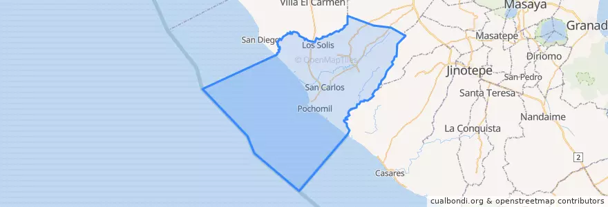 Mapa de ubicacion de San Rafael del Sur (Municipio).