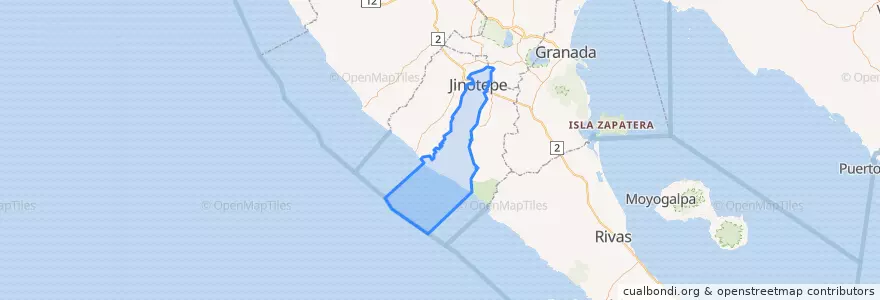 Mapa de ubicacion de Jinotepe (Municipio).