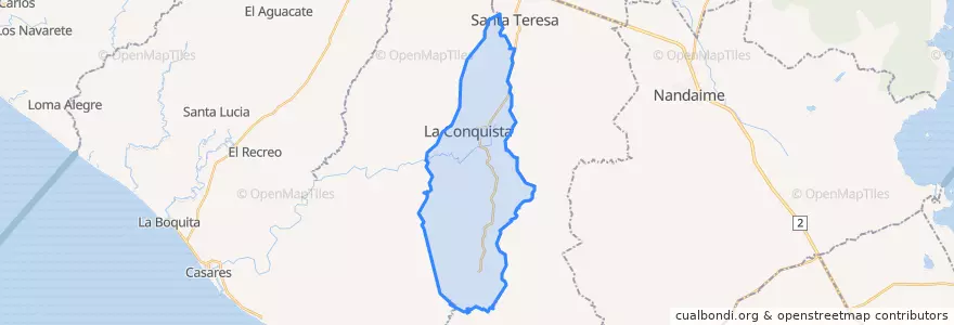 Mapa de ubicacion de La Conquista (Municipio).