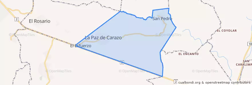 Mapa de ubicacion de La Paz de Carazo (Municipio).
