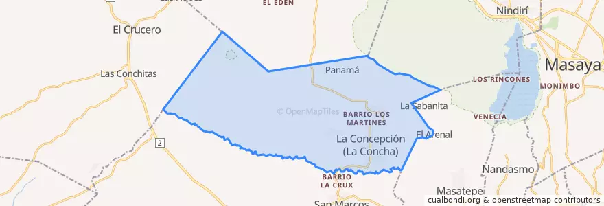 Mapa de ubicacion de La Concepción (Municipio).