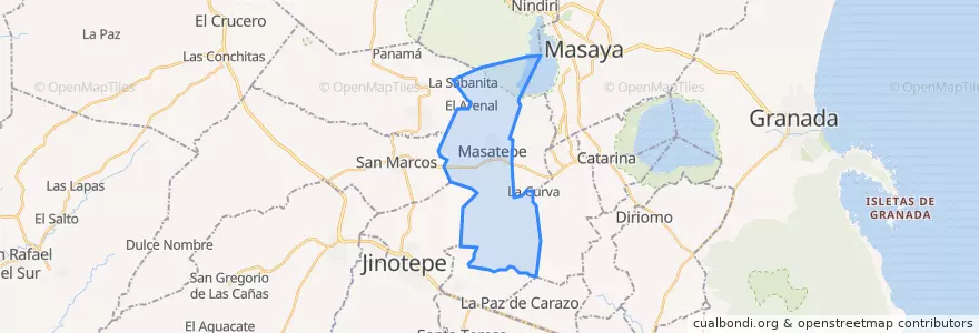 Mapa de ubicacion de Masatepe (Municipio).