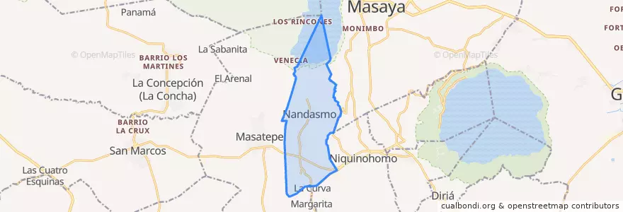 Mapa de ubicacion de Nandasmo (Muncipio).